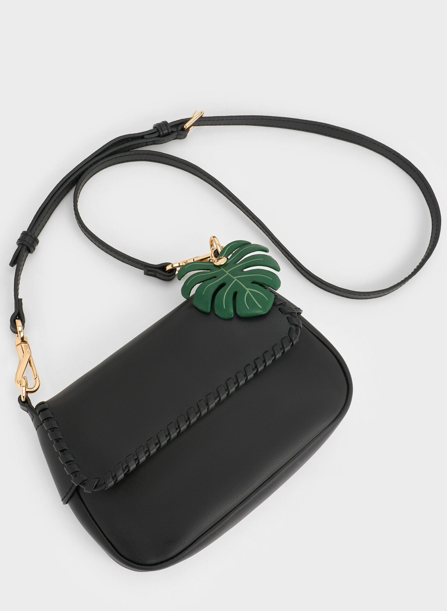 Bolso de hombro trenzado Blume, Negro, hi-res