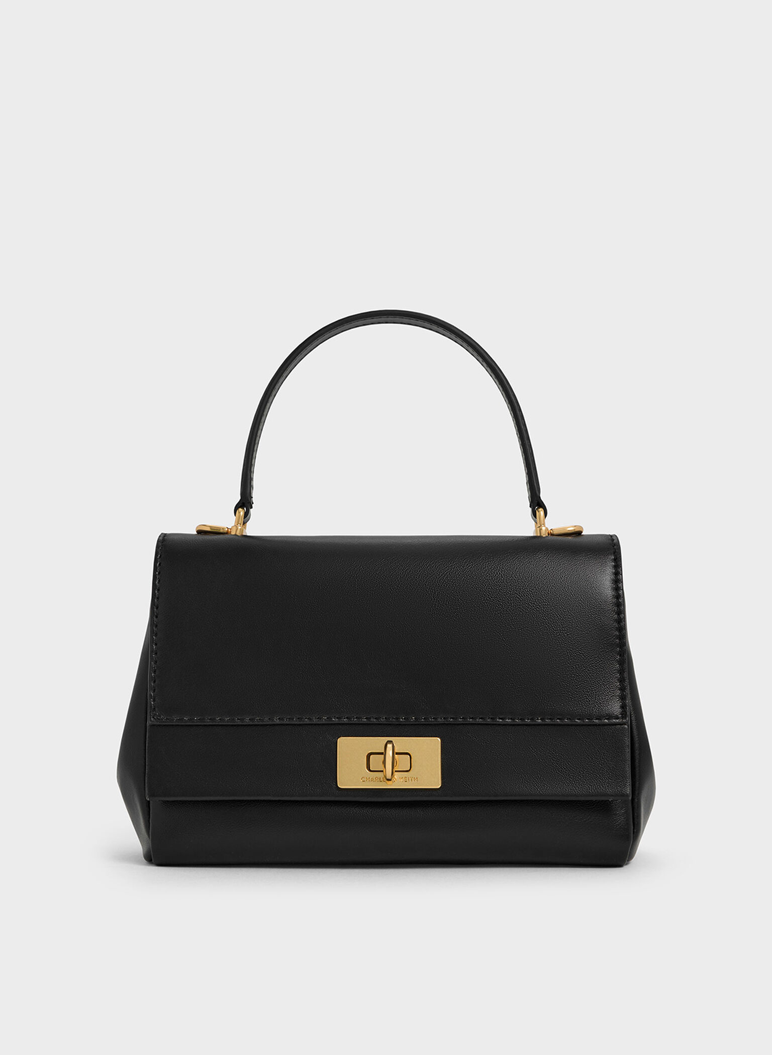 Lennie Chain-Strap Top Handle Bag, Black, hi-res