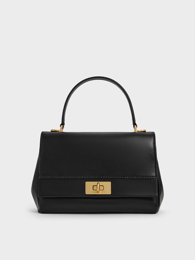 Sac &agrave; main &agrave; lani&egrave;re en cha&icirc;ne Lennie, Noir, hi-res