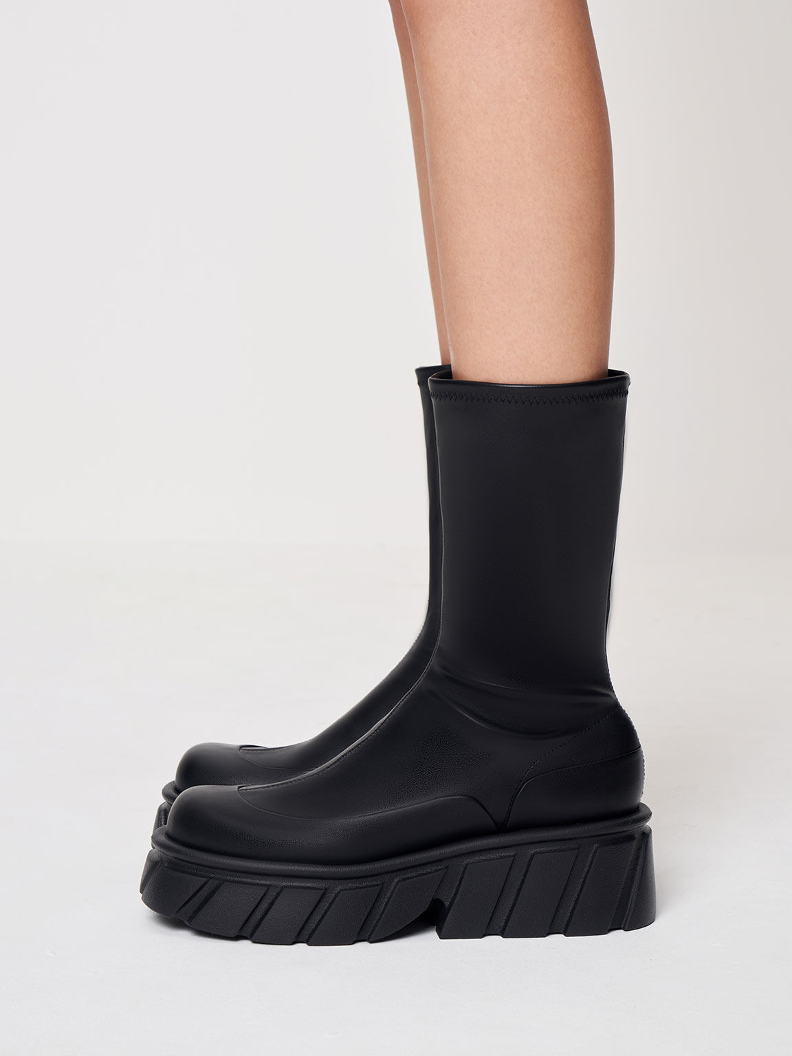 Aberdeen Platform Boots, Black, hi-res