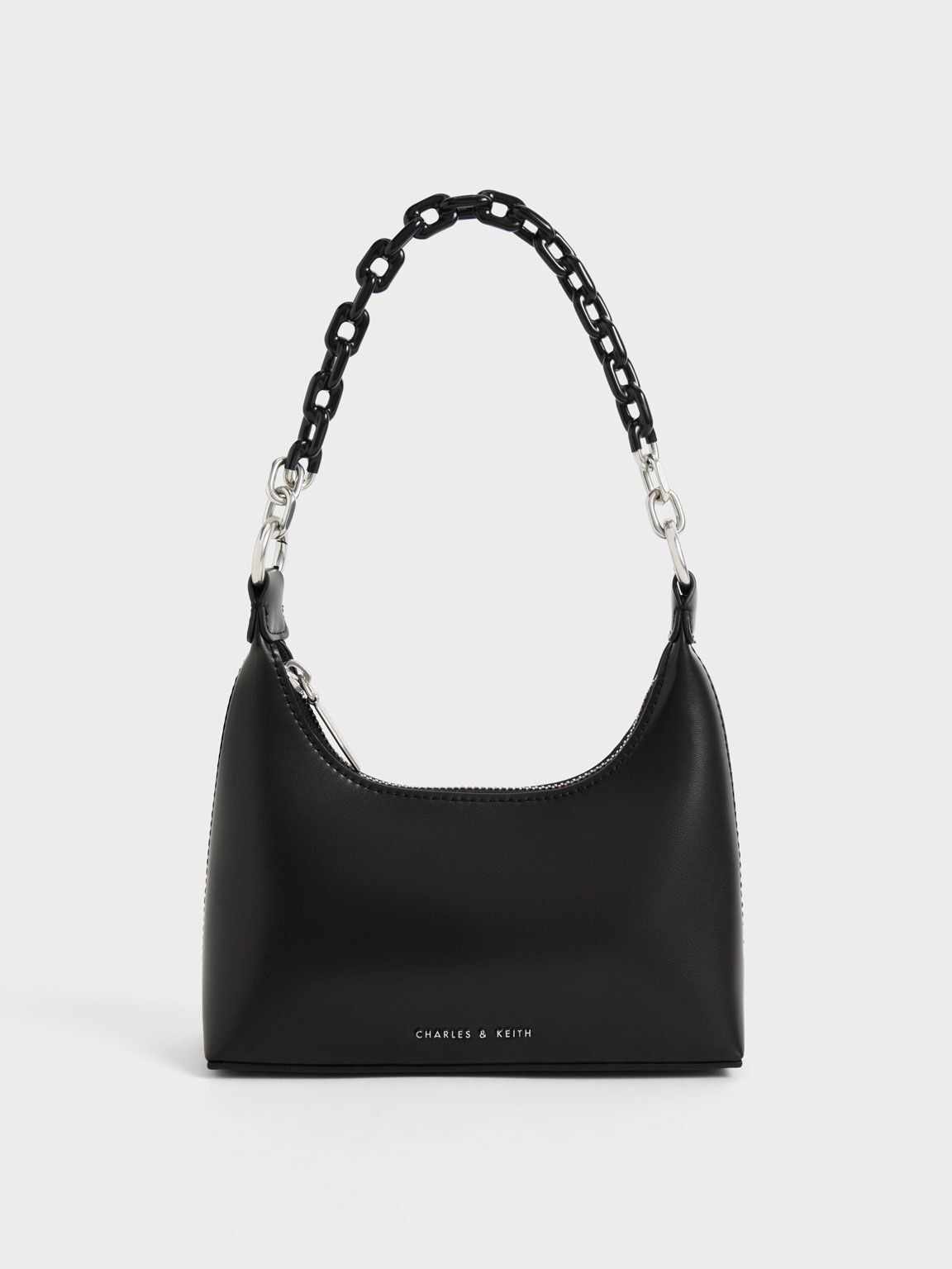 Koi Chain Handle Shoulder Bag - Black