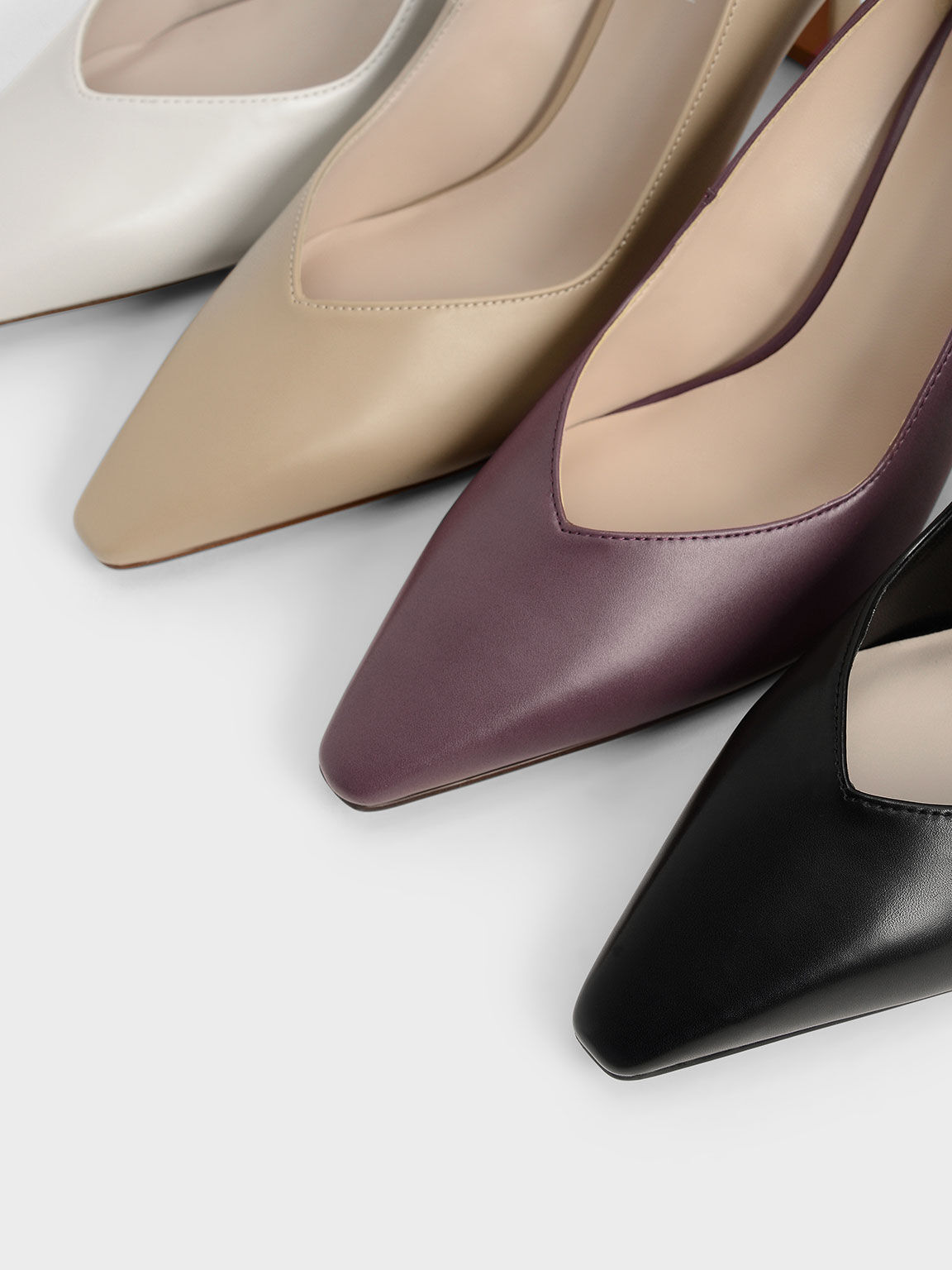 Sweetheart-Cut Pumps, Chalk, hi-res