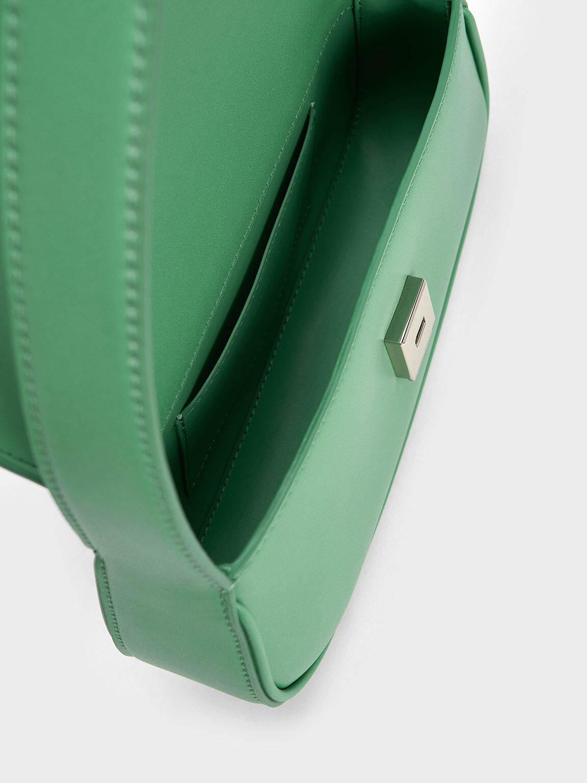 Petra Asymmetrical Front Flap Bag, Green, hi-res