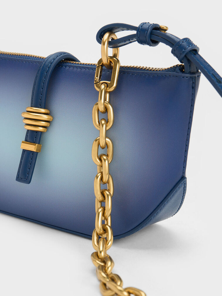 Trudy Ombre Belted Geometric Bag, Navy, hi-res