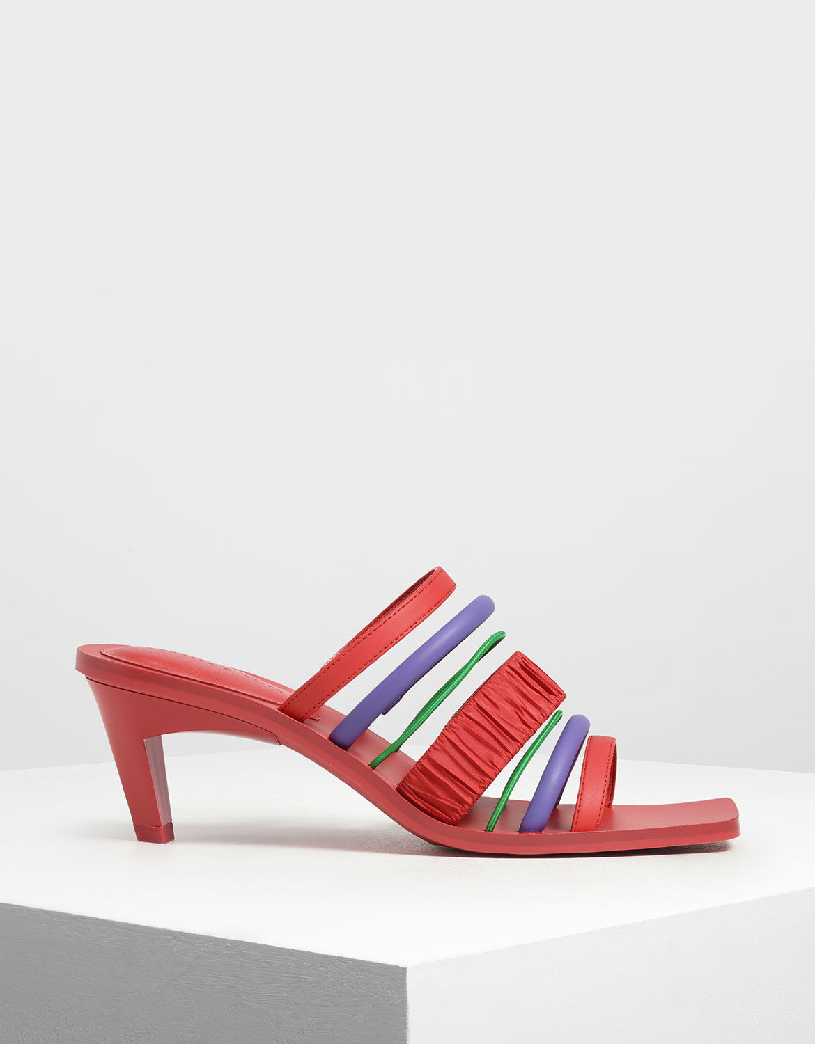 strappy multi colored heels