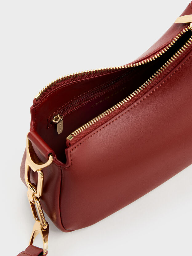 Mini Agatha Chain-Strap Shoulder Bag, Burgundy, hi-res