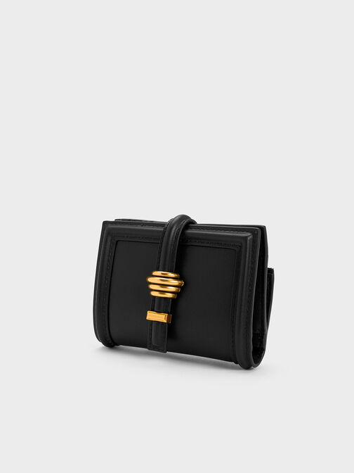 Trudy Metallic Accent Wallet, Black, hi-res