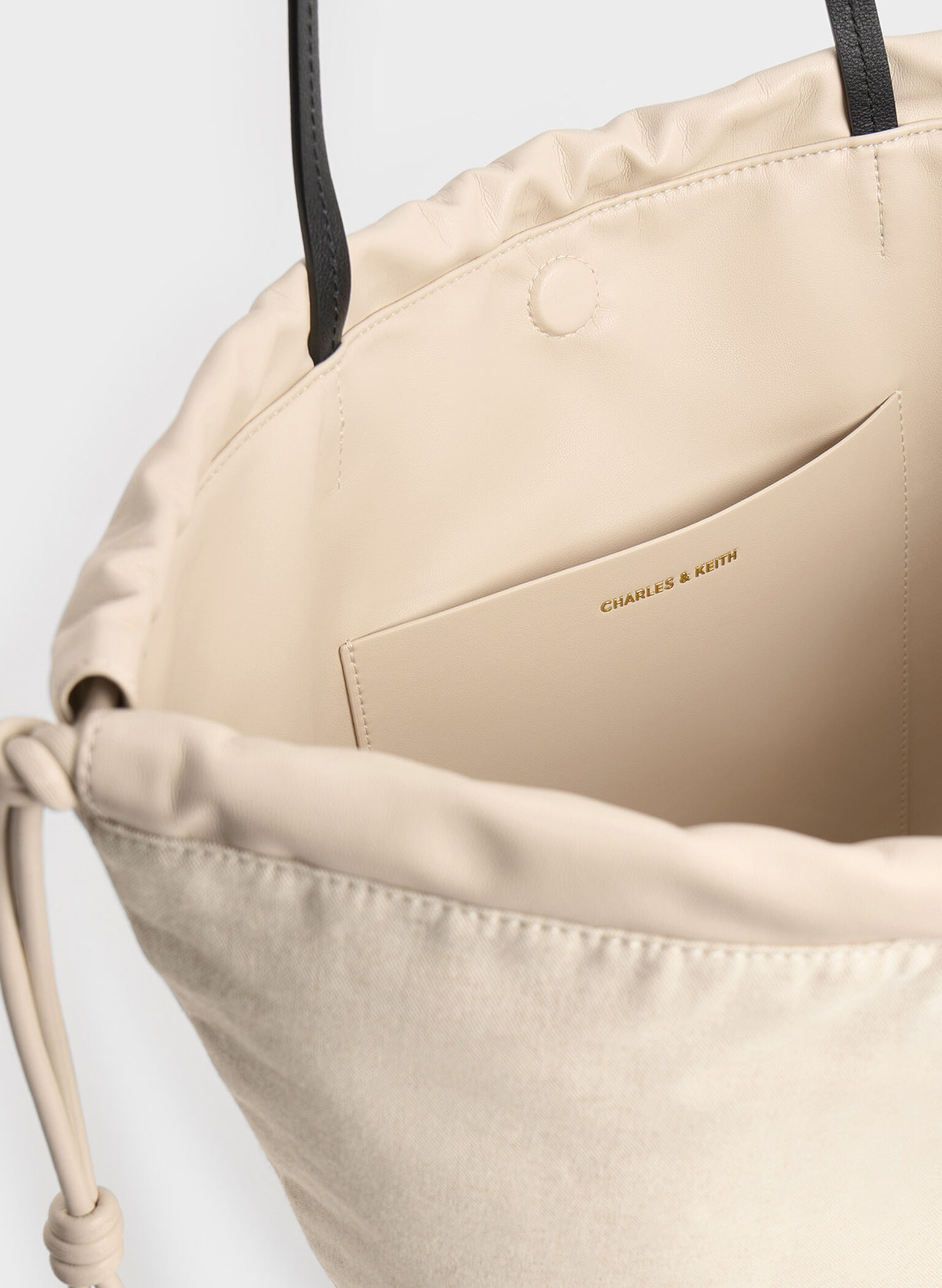 Sianna Linen Ruched Drawstring Tote Bag, Beige, hi-res