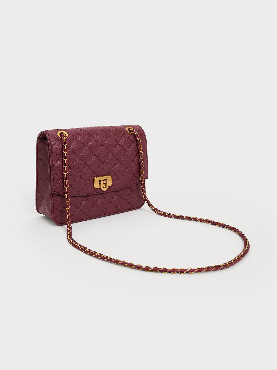 Burgundy discount quilted bag