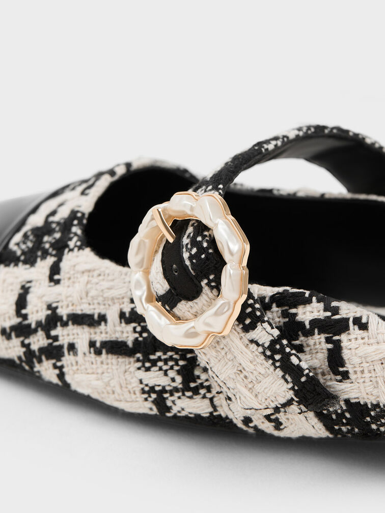 珍珠釦環穆勒鞋, 黑色, hi-res