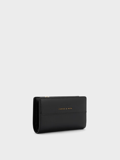 Top-Zip Short Wallet, Black, hi-res