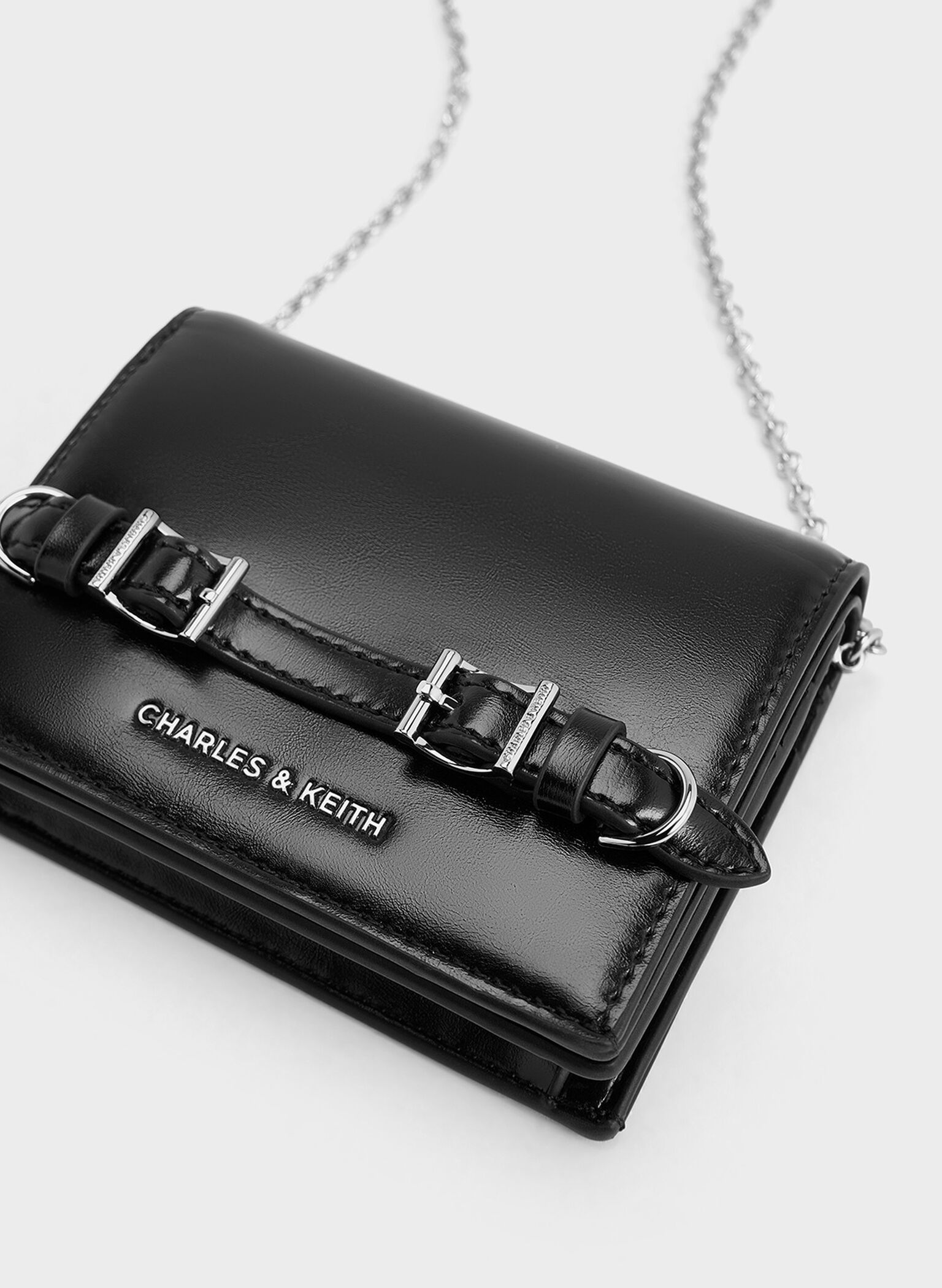 Sloane Chain-Handle Wallet, Noir, hi-res
