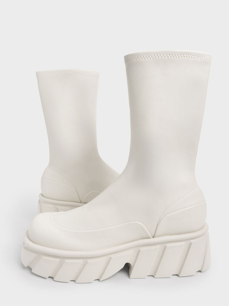 Aberdeen Platform Boots, Cream, hi-res