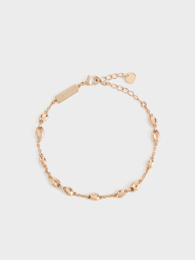 Pulseira de Corrente Donora com Contas Esculturais, Rosa-dourado, hi-res