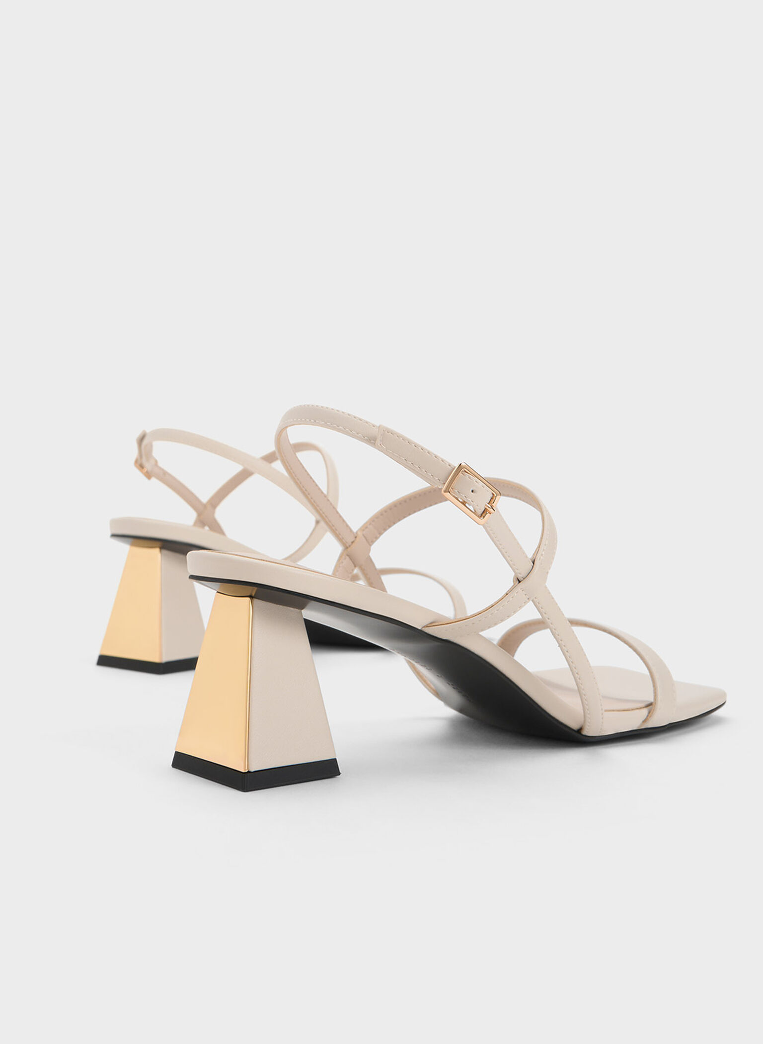 Square-Toe Strappy Sandals, Chalk, hi-res