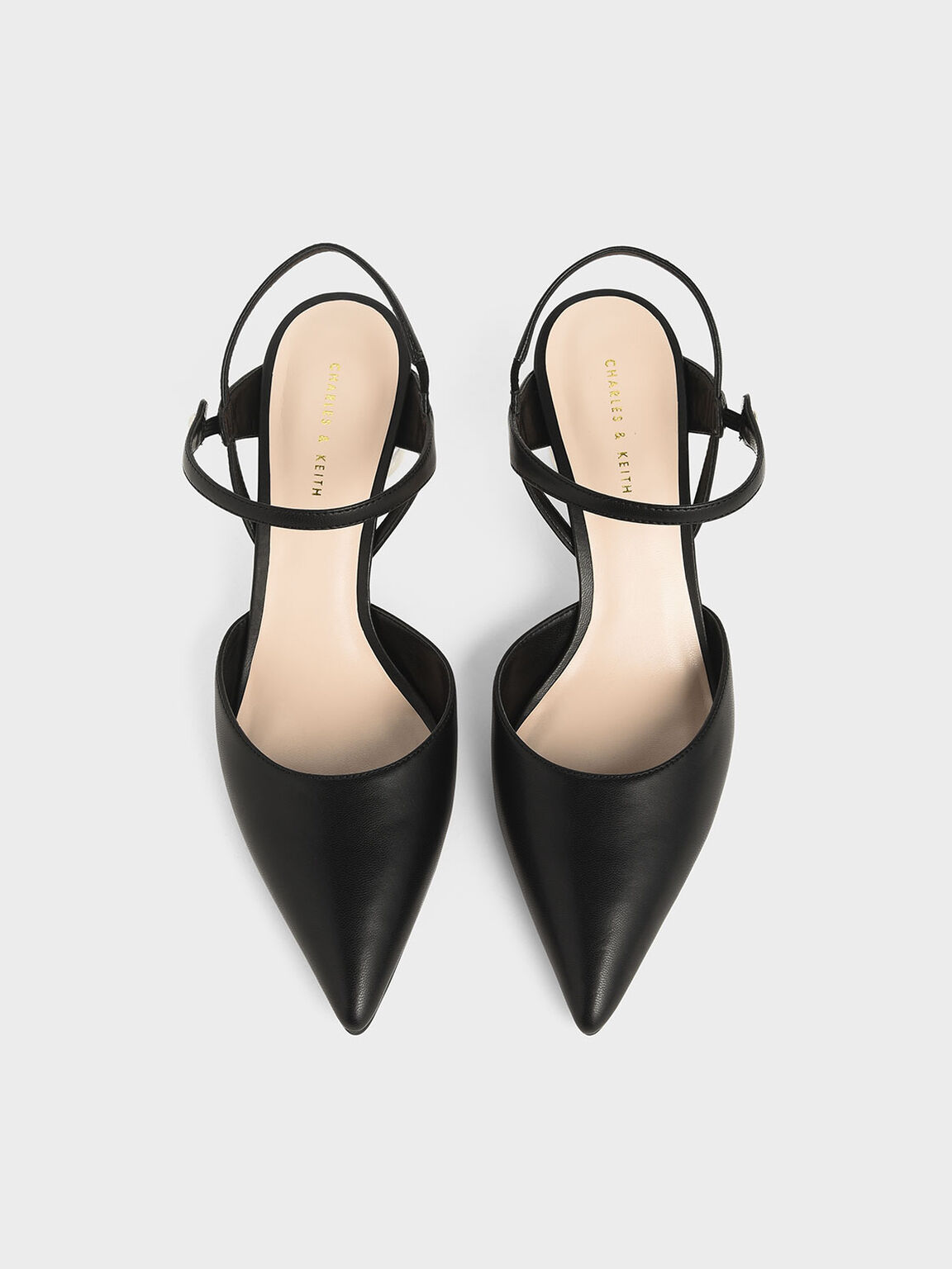 Pointed Toe Lucite Heel Cylindrical Pumps, Black, hi-res