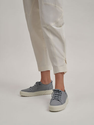 Cotton Low-Top Sneakers, Light Blue, hi-res