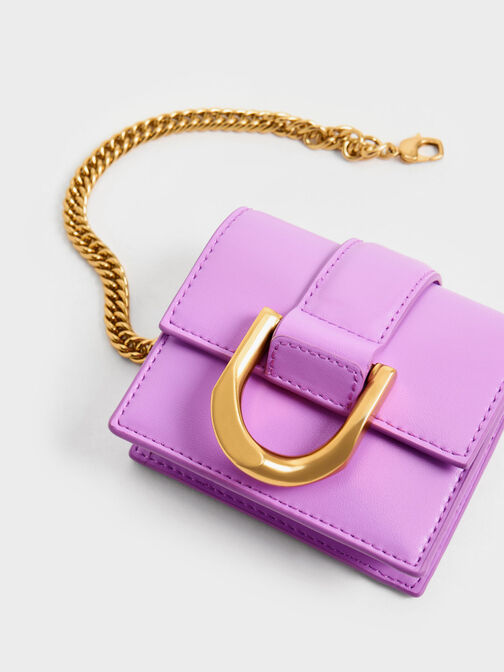 Gabine Chain-Link Card Holder, Violet, hi-res