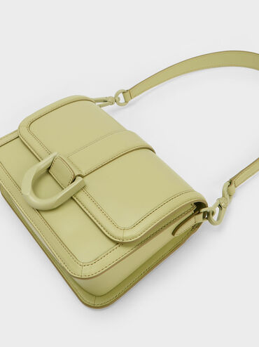 Gabine Leather Crossbody Bag, Green, hi-res