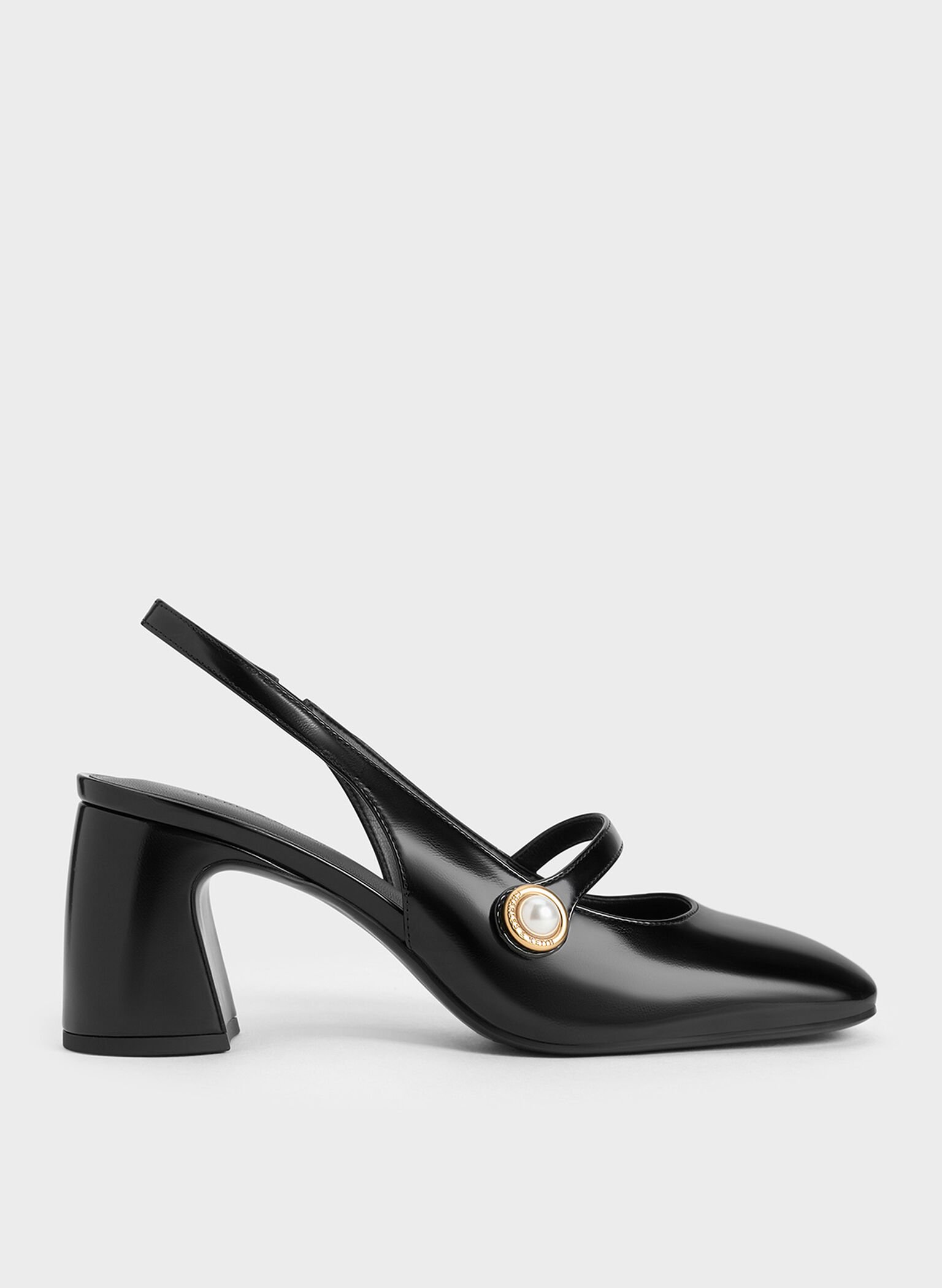 Pearl-Accent Mary Jane Pumps, Black Box, hi-res