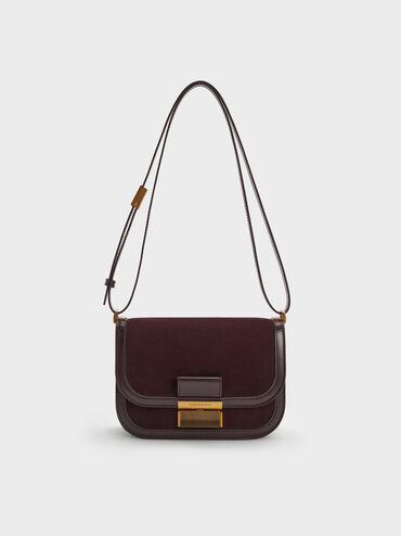 Charlot Recycled Suede Bag, Espresso Brown, hi-res