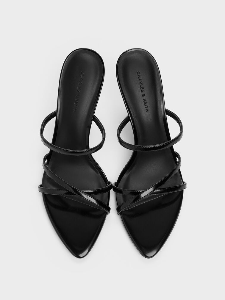 Taylen Strappy Heeled Mules, Black Box, hi-res