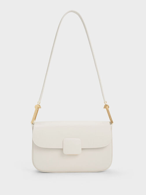 Koa Square Push-Lock Shoulder Bag, Cream, hi-res