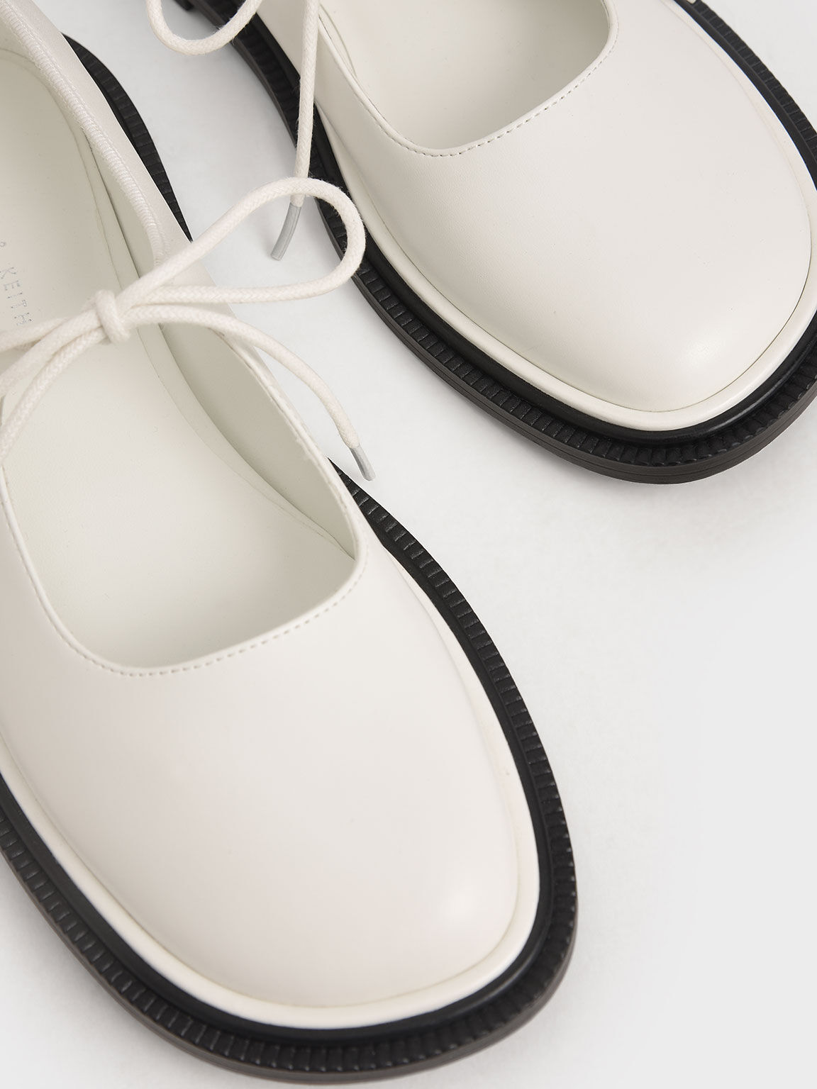 Ribbon Tie Mary Janes White