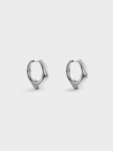 Gabine Sculptural Hoop Earrings, Silver, hi-res