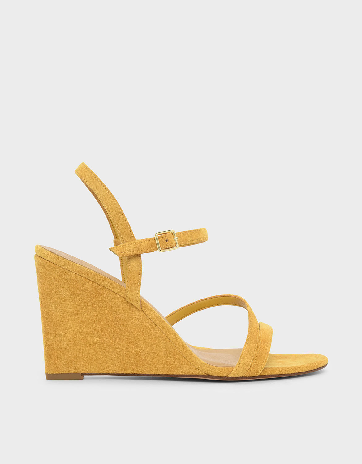 Yellow Strappy Wedge Sandals | CHARLES 
