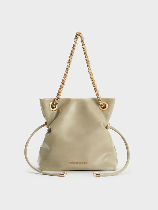 Arya Braided-Chain Crossbody Bag, Pale Olive, hi-res