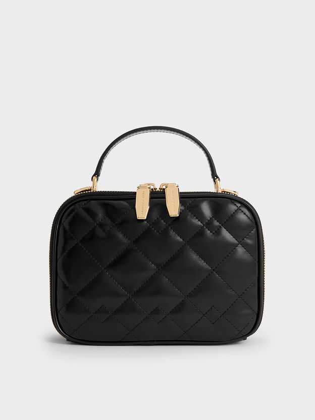 Duo Quilted Vanity Bag, Black, hi-res