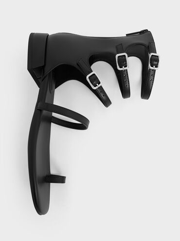 Lyric Gladiator Toe-Ring Sandals, Black, hi-res