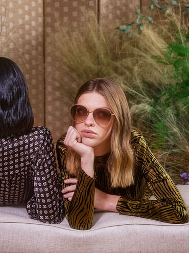 Braided Butterfly Sunglasses, Oro rosa, hi-res