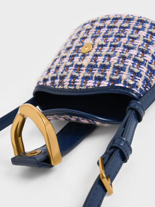 Gabine Tweed Bucket Bag, Navy, hi-res