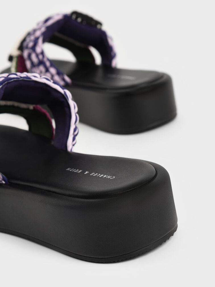 Knitted Platform Sandals, Multi, hi-res