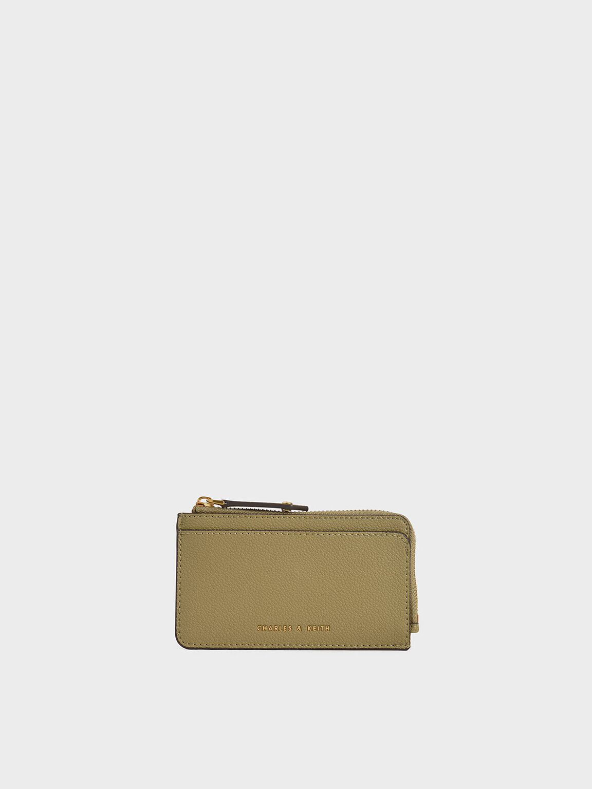Zip Card Holder, Khaki, hi-res