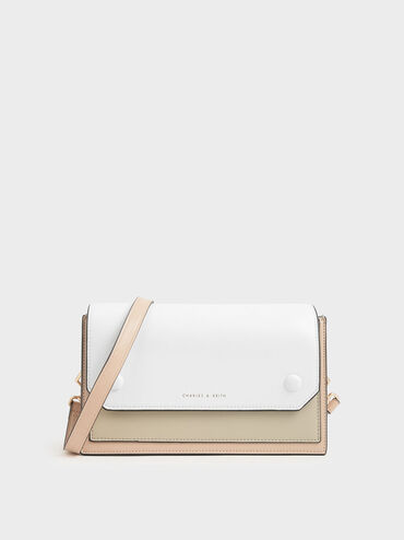 Two-Tone Mini Clutch Bag, Nude, hi-res