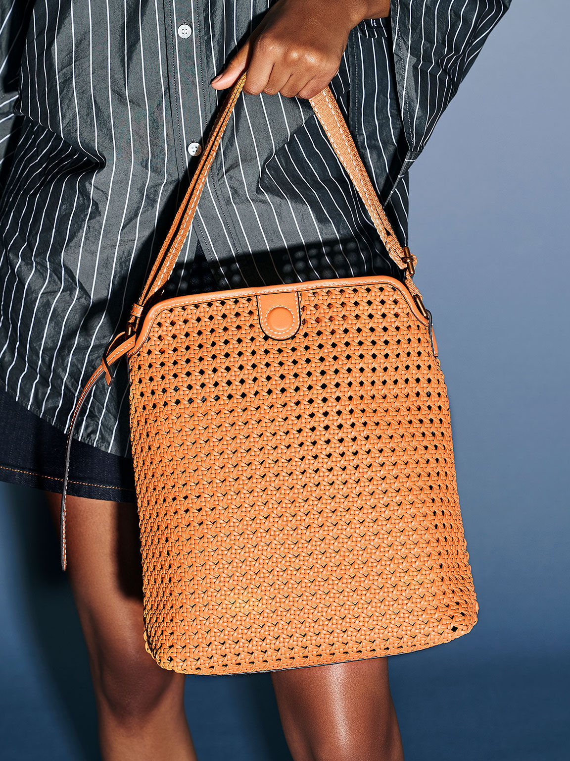 Charles & keith woven shoulder bag online