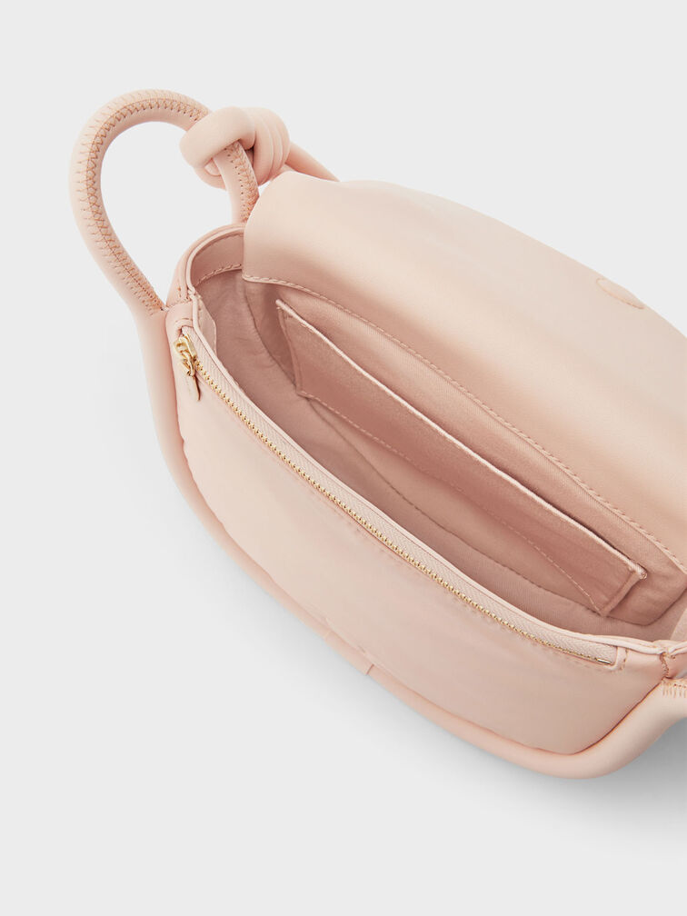 Luna Knotted Handle Shoulder Bag, Light Pink, hi-res