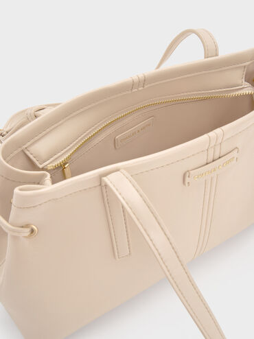 Noane Elongated-Handle Shoulder Bag, Oat, hi-res