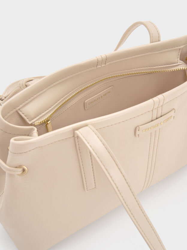 Noane Elongated-Handle Shoulder Bag, Oat, hi-res