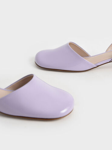 Patent Round-Toe Slingback Pumps, Lilac, hi-res