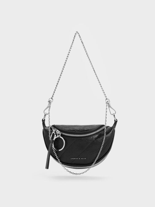 Philomena Half-Moon Crossbody Bag, Noir, hi-res