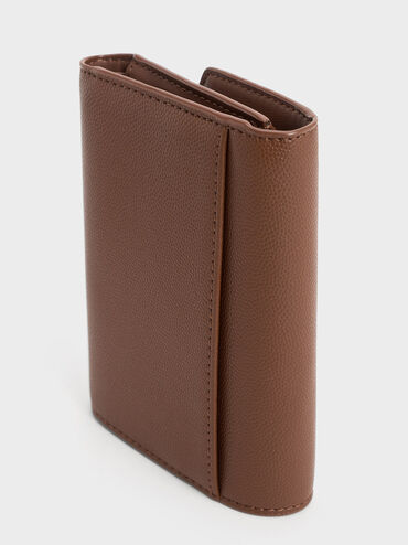 Curved Front Flap Wallet, Chocolate, hi-res