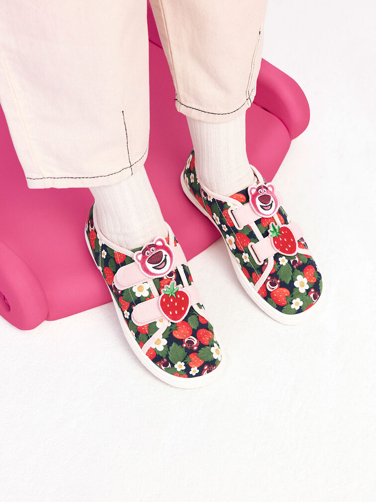 Girls' Lotso Strawberry-Print Sneakers, Pink, hi-res