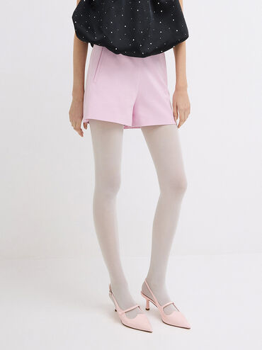 Pointed-Toe Mary Jane Slingback Pumps, Light Pink, hi-res