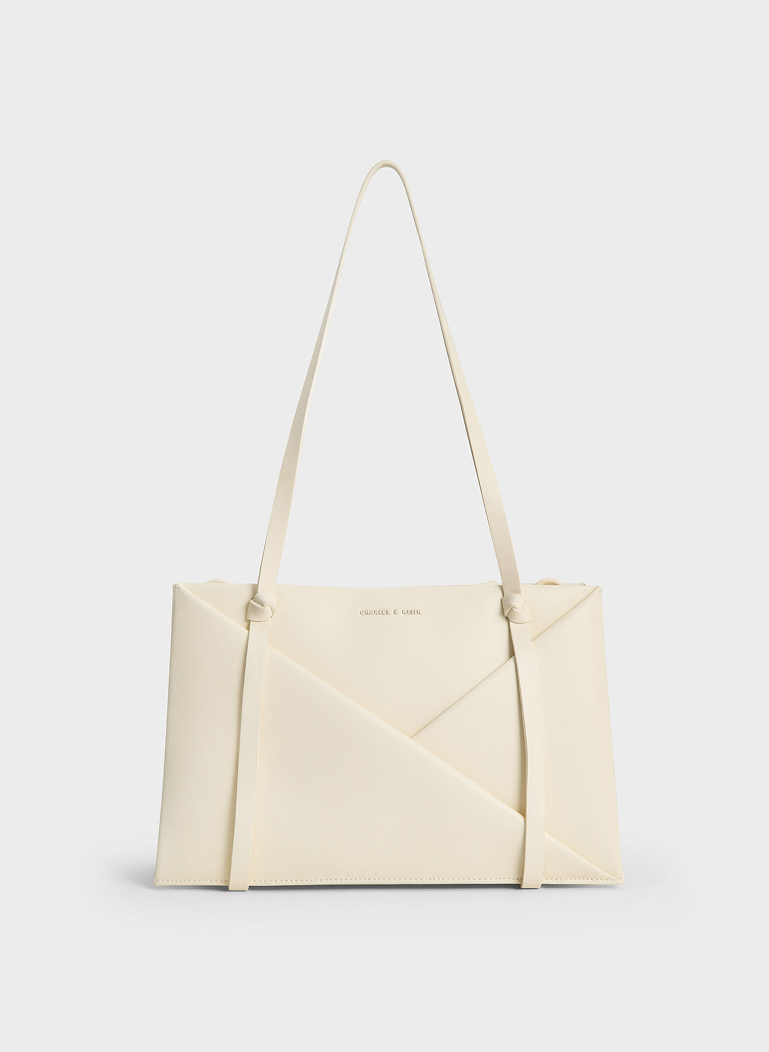 Cream Midori Geometric Tote Bag - CHARLES & KEITH US