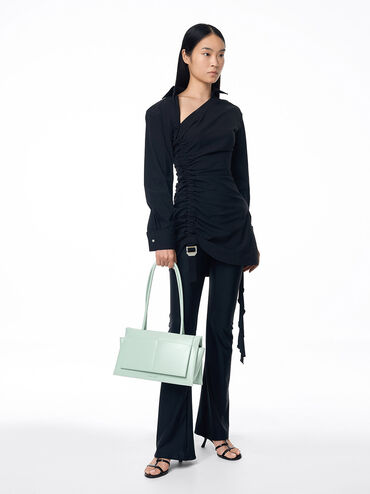 Irie Elongated-Handle Shoulder Bag, Sage Green, hi-res