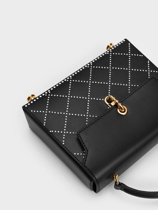 Marietta Bead-Embellished Trapeze Bag, Black, hi-res